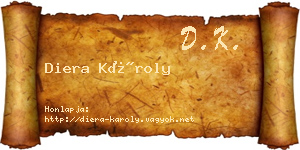 Diera Károly névjegykártya