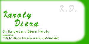 karoly diera business card